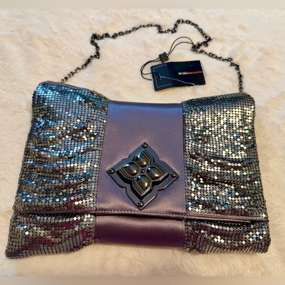 Lavender Evening Bag with Shoulder Chain Strap